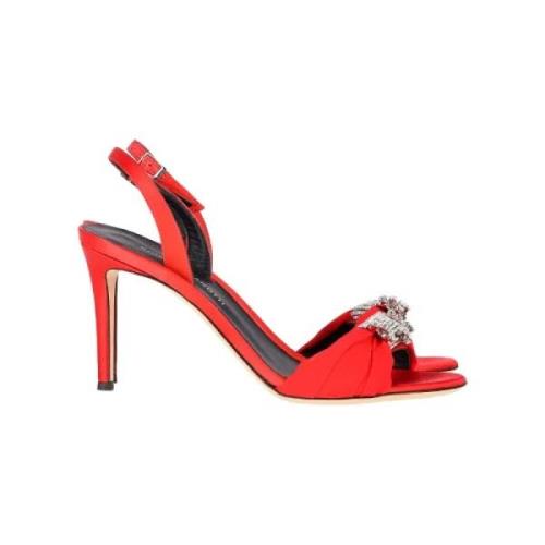 Pre-owned Fabric heels Giuseppe Zanotti Pre-owned , Red , Dames