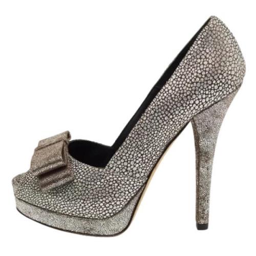 Pre-owned Suede heels Fendi Vintage , Gray , Dames