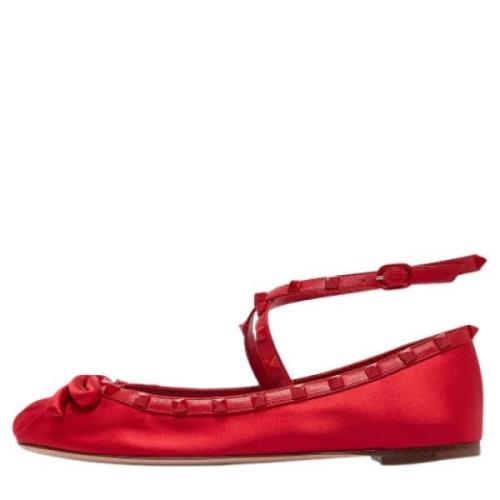 Pre-owned Leather flats Valentino Vintage , Red , Dames