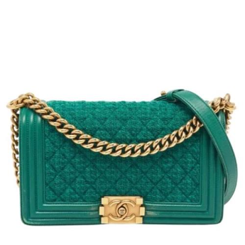 Pre-owned Leather shoulder-bags Chanel Vintage , Green , Dames