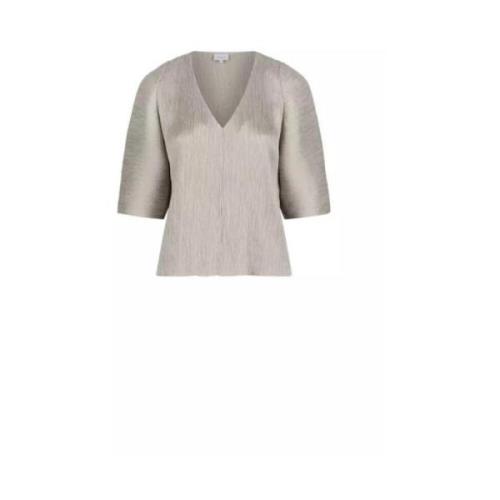 Elegante Geplooide Top voor veelzijdige looks Dante 6 , Gray , Dames