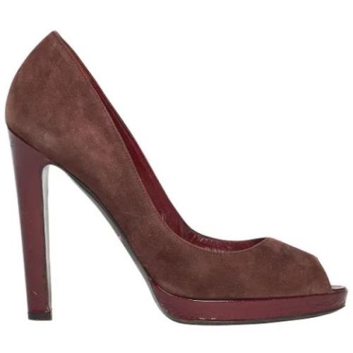 Pre-owned Suede heels Sergio Rossi Pre-owned , Brown , Dames