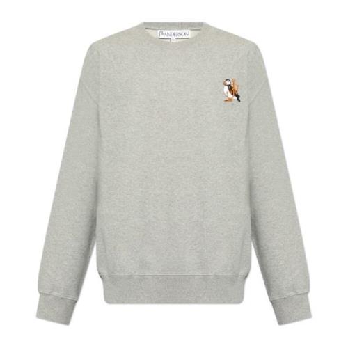 Sweatshirt met logo JW Anderson , Gray , Heren