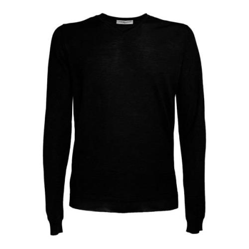 Merino V-Neck Sweater Zwart Goes Botanical , Black , Heren