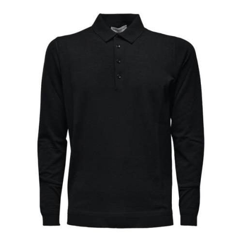 Zwarte Merinowol Polo Shirt Goes Botanical , Black , Heren