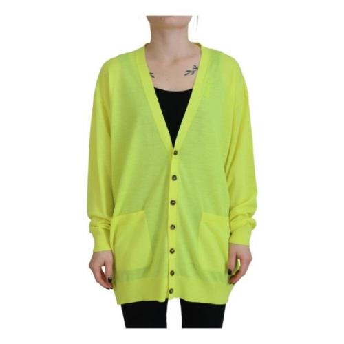 Gele Gebreide Cardigan Sweater Dsquared2 , Yellow , Dames