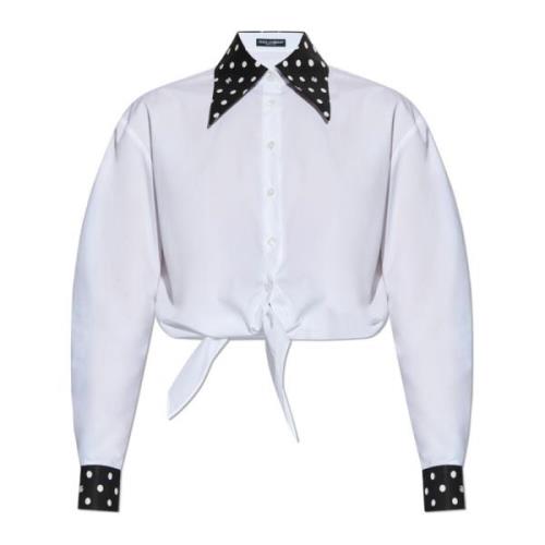 Polka Dot Patroon Shirt Dolce & Gabbana , White , Dames