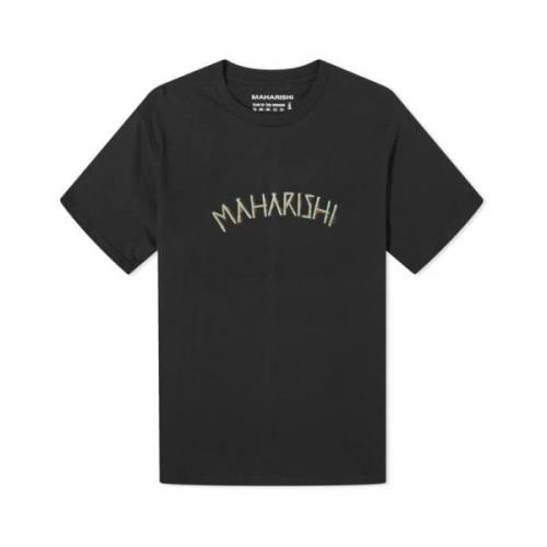 Bamboe T-shirt Zwart Grafische Print Maharishi , Black , Heren