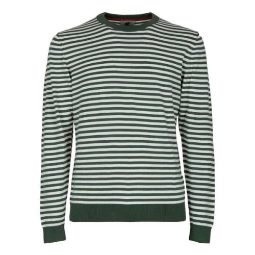 Groene Gestreepte Crew-Neck Pullover Gallo , Multicolor , Heren