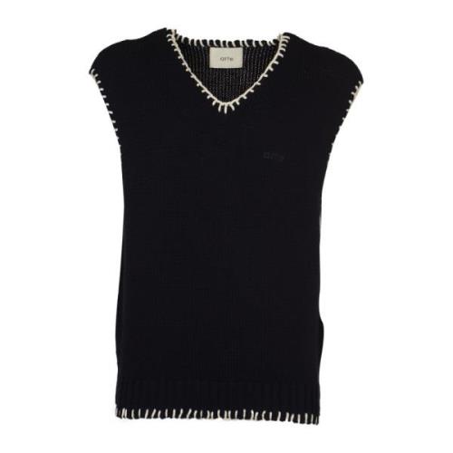 Baseball Stitch Knit Vest Arte Antwerp , Black , Heren