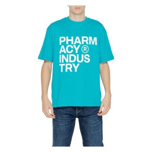 Turquoise Print Heren T-shirt Pharmacy Industry , Blue , Heren