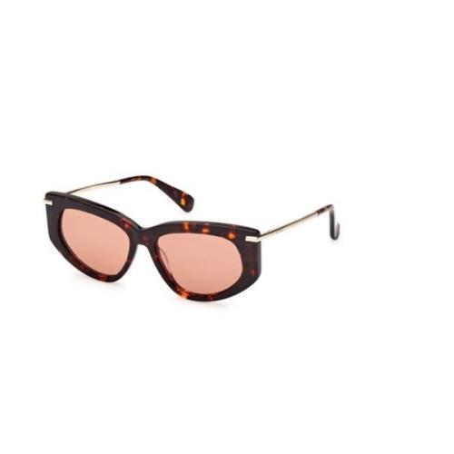 Bruine Lens Donker Havana Zonnebril Max Mara , Brown , Unisex