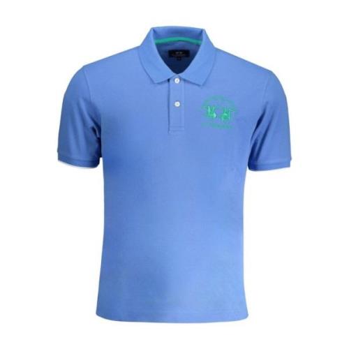 Lichtblauw Katoenen Poloshirt La Martina , Blue , Heren