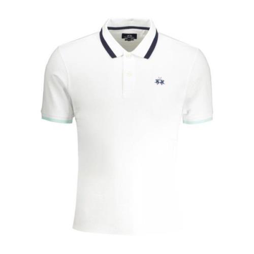 Geborduurde Contrast Poloshirt La Martina , White , Heren