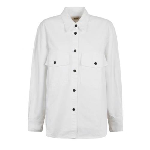 Witte Denim Shirt Klassieke Stijl Khaite , White , Dames