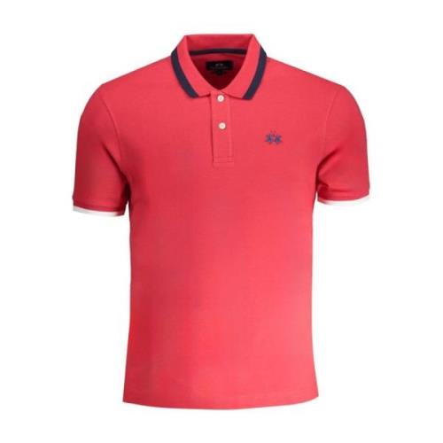 Rode Katoenen Poloshirt met Borduursel La Martina , Red , Heren