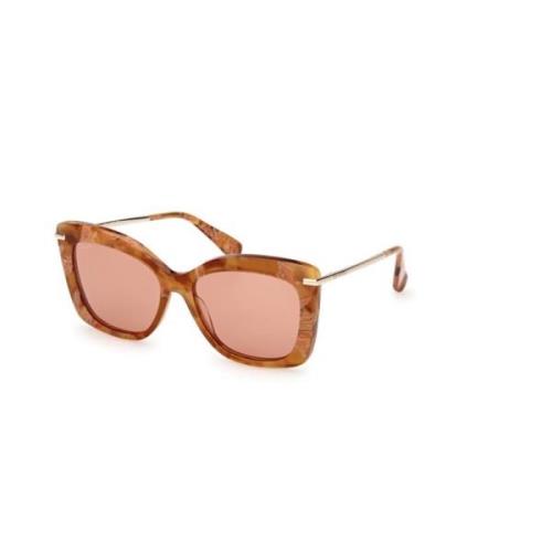 Bruin Havana Zonnebril Max Mara , Brown , Dames