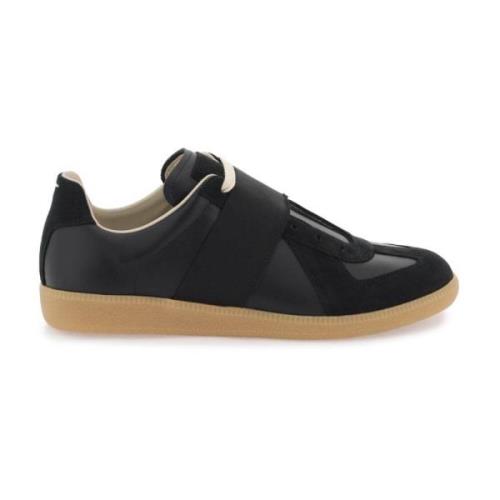 Elastische Band Leren Sneakers Maison Margiela , Black , Heren