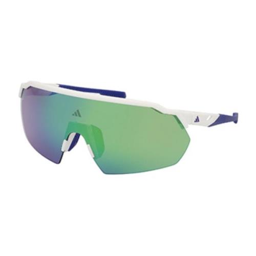 Sportieve zonnebril in mat wit/groen Adidas , Multicolor , Unisex
