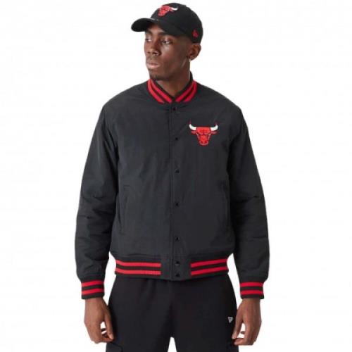 Chicago Bulls Bomberjack Rood Zwart New Era , Black , Heren