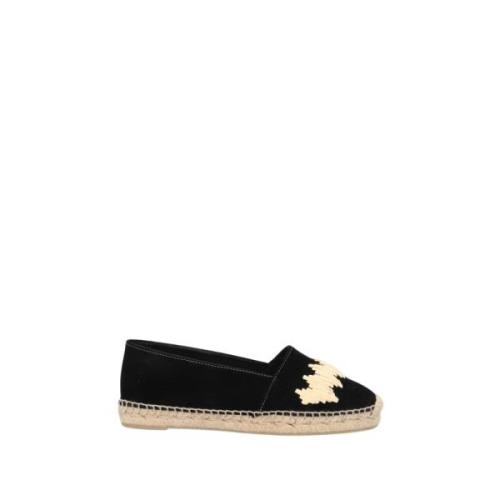 Zwarte Espadrilles Raffia Suède Schoenen Castañer , Black , Dames