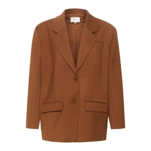 Oversize Blazer Sorrel Horse Gestuz , Brown , Dames