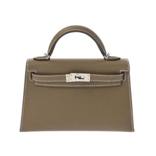 Pre-owned Leather handbags Hermès Vintage , Gray , Dames