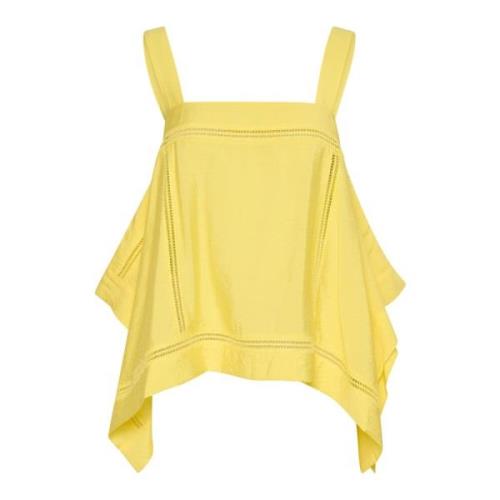 Geborduurde Panel Blouse in Celandine Part Two , Yellow , Dames