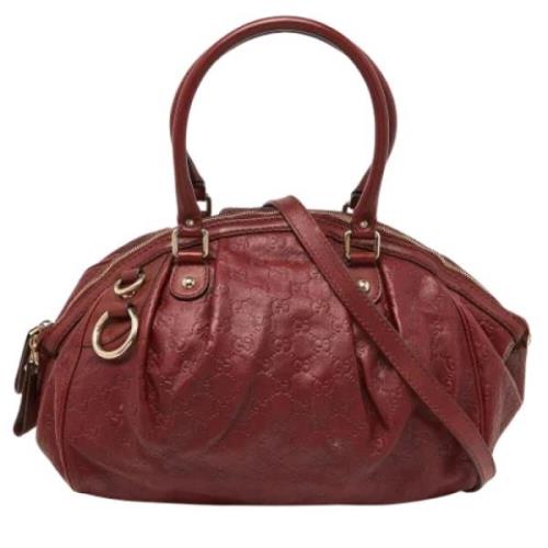 Pre-owned Leather handbags Gucci Vintage , Brown , Dames