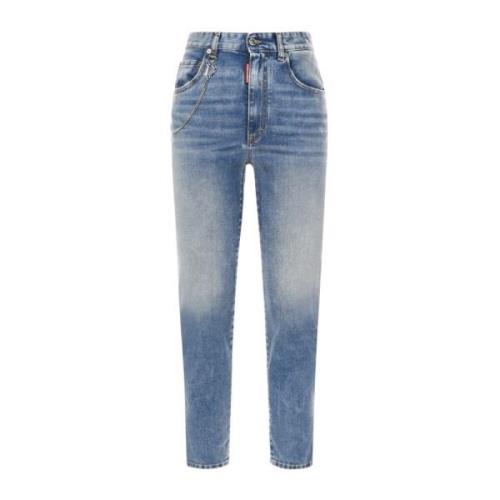 Cropped Jeans met Charme Detail Dsquared2 , Blue , Dames