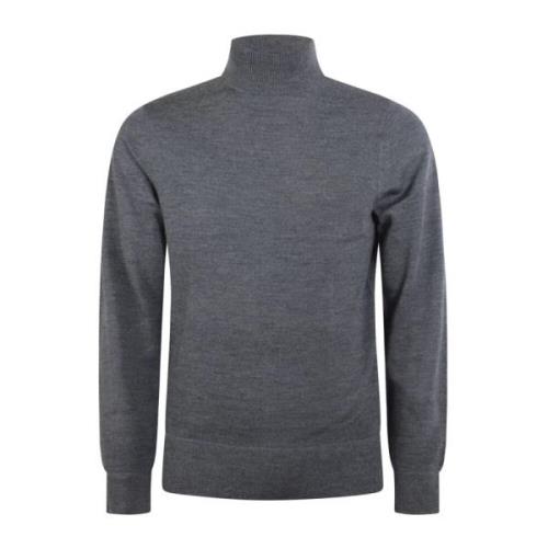 Merino Wol Mock Neck Trui Calvin Klein , Gray , Heren