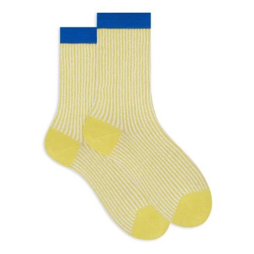 Seersucker motief maïsgele katoenen sokken Gallo , Multicolor , Heren