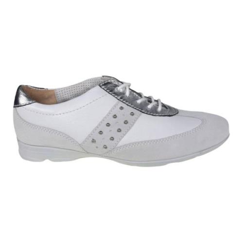 Witte Leren Sneaker voor Vrouwen Gabor , White , Dames