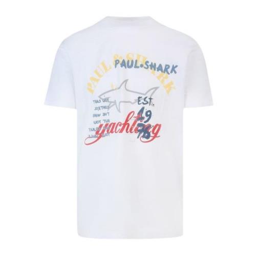 Heren T-shirt met print Paul & Shark , White , Heren