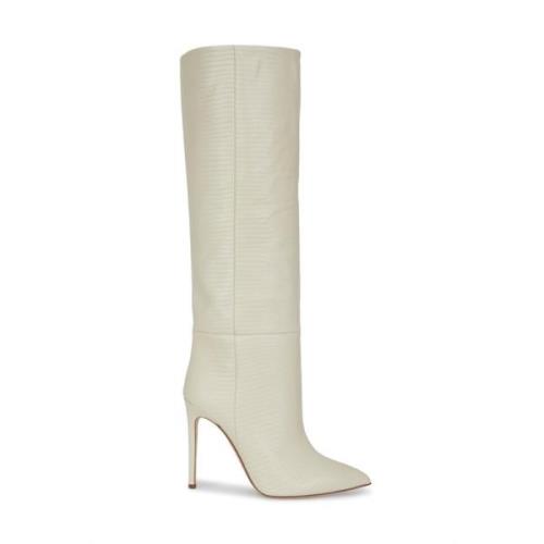 Stijlvolle Leren Laarzen Paris Texas , Beige , Dames