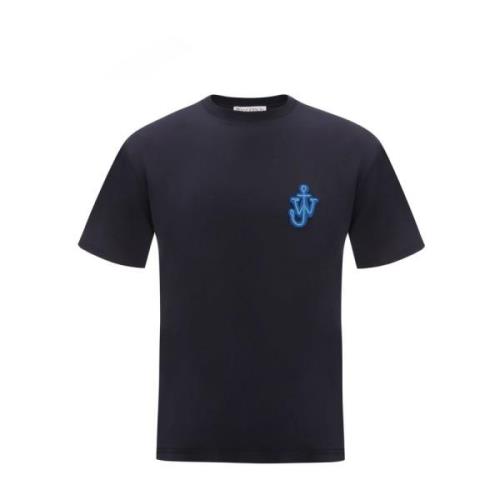 Navy Blauw JW Anker Logo T-Shirt JW Anderson , Blue , Heren