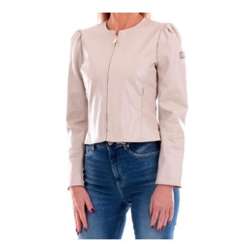 Gedrukte Eco-Leren Damesjas YES ZEE , Beige , Dames