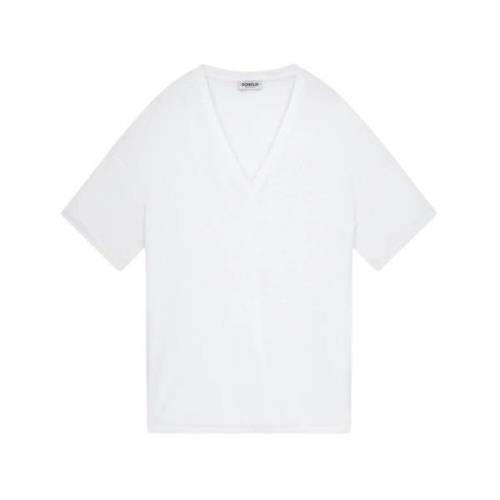 V-hals Jersey T-shirt Dondup , White , Dames