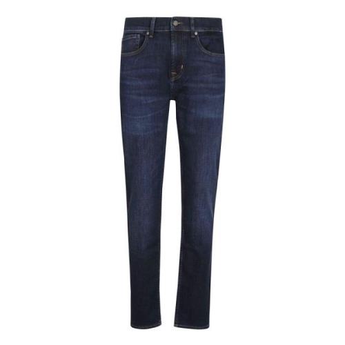 Donkerblauwe Slimmy LuxPerMae Jeans 7 For All Mankind , Blue , Heren