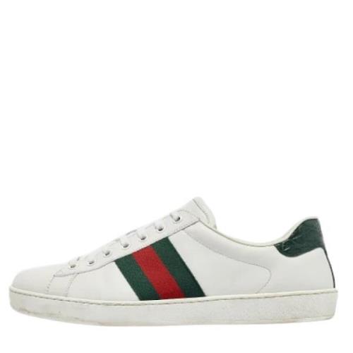 Pre-owned Leather sneakers Gucci Vintage , White , Heren