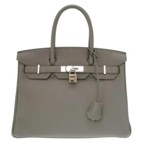 Pre-owned Leather totes Hermès Vintage , Gray , Dames