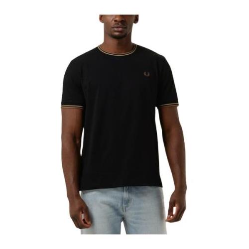 Heren Twin Tipped T-shirt Fred Perry , Black , Heren