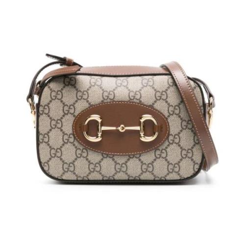 Horsebit Tas in Klassiek Canvas Gucci , Beige , Dames