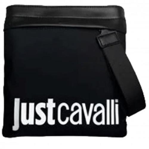 Zwarte Schoudertas met Zs938 Stijl Just Cavalli , Black , Heren