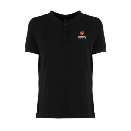 Zwart Crest Logo Polo Shirt Kenzo , Black , Dames
