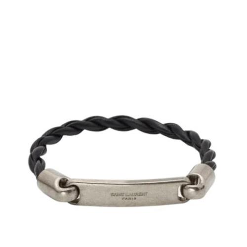 Pre-owned Leather bracelets Yves Saint Laurent Vintage , Black , Dames