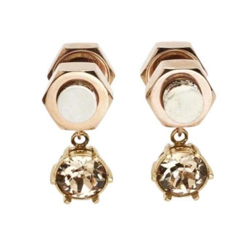 Pre-owned Metal earrings Burberry Vintage , Yellow , Dames