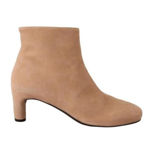 Suede Mid Heels Pumps Boots Shoes DEL Carlo , Beige , Dames