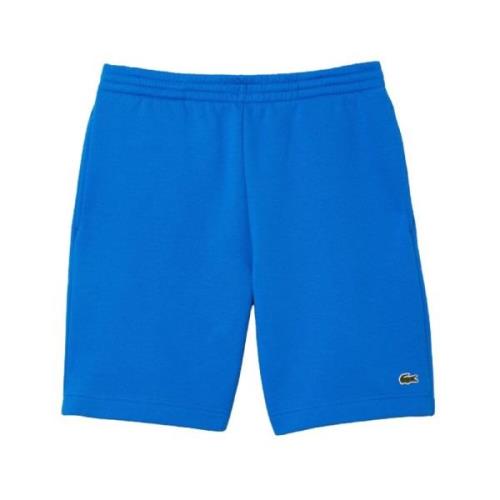 Blauwe Katoenen Shorts met Koord Krokodil Geborduurd Lacoste , Blue , ...