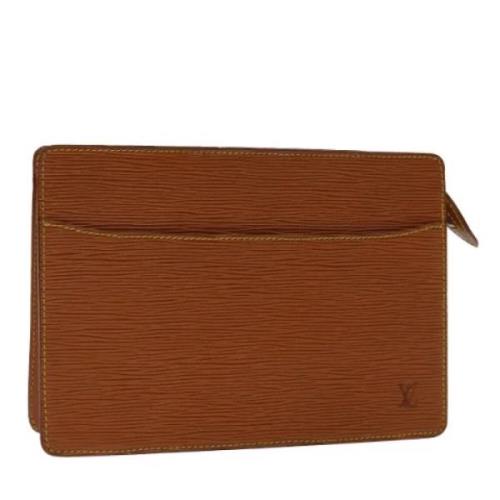 Pre-owned Leather clutches Louis Vuitton Vintage , Brown , Dames